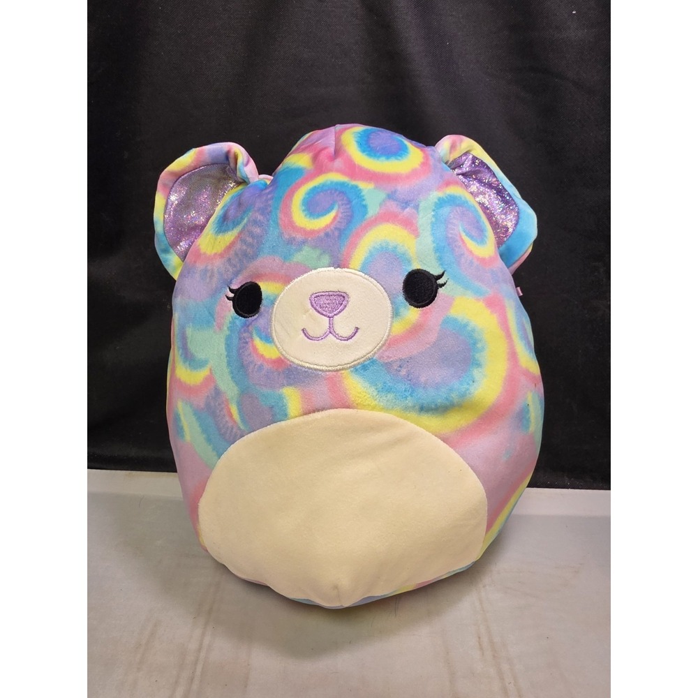 JAZWARES SQUISHMALLOW--12" JONESSA THE TIE DYE BEAR PLUSH